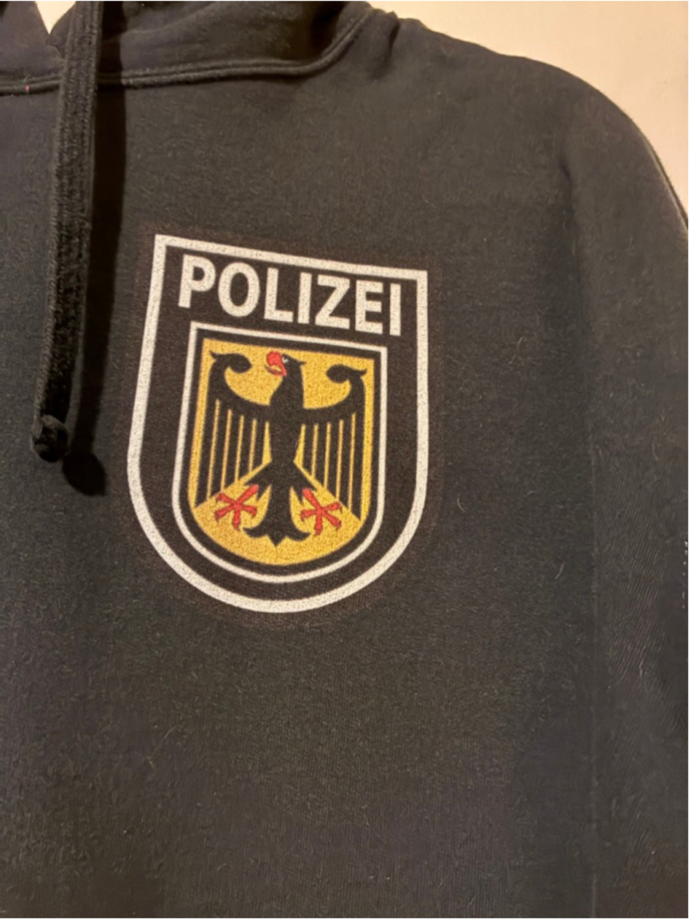 Men's Black Polizei Hoodie XXL - Picture 3 of 4
